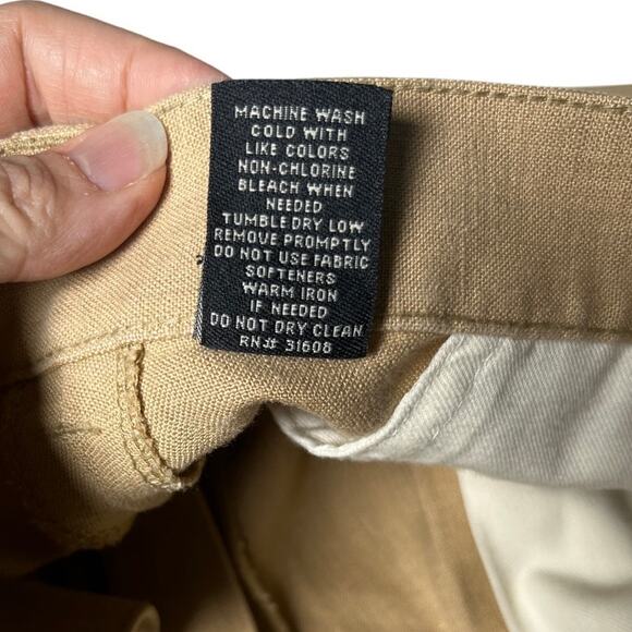 Jos A Bank Men's‎ 36 Classic Fit Tan Pleated 100% Linen Shorts Summer - Picture 5 of 10